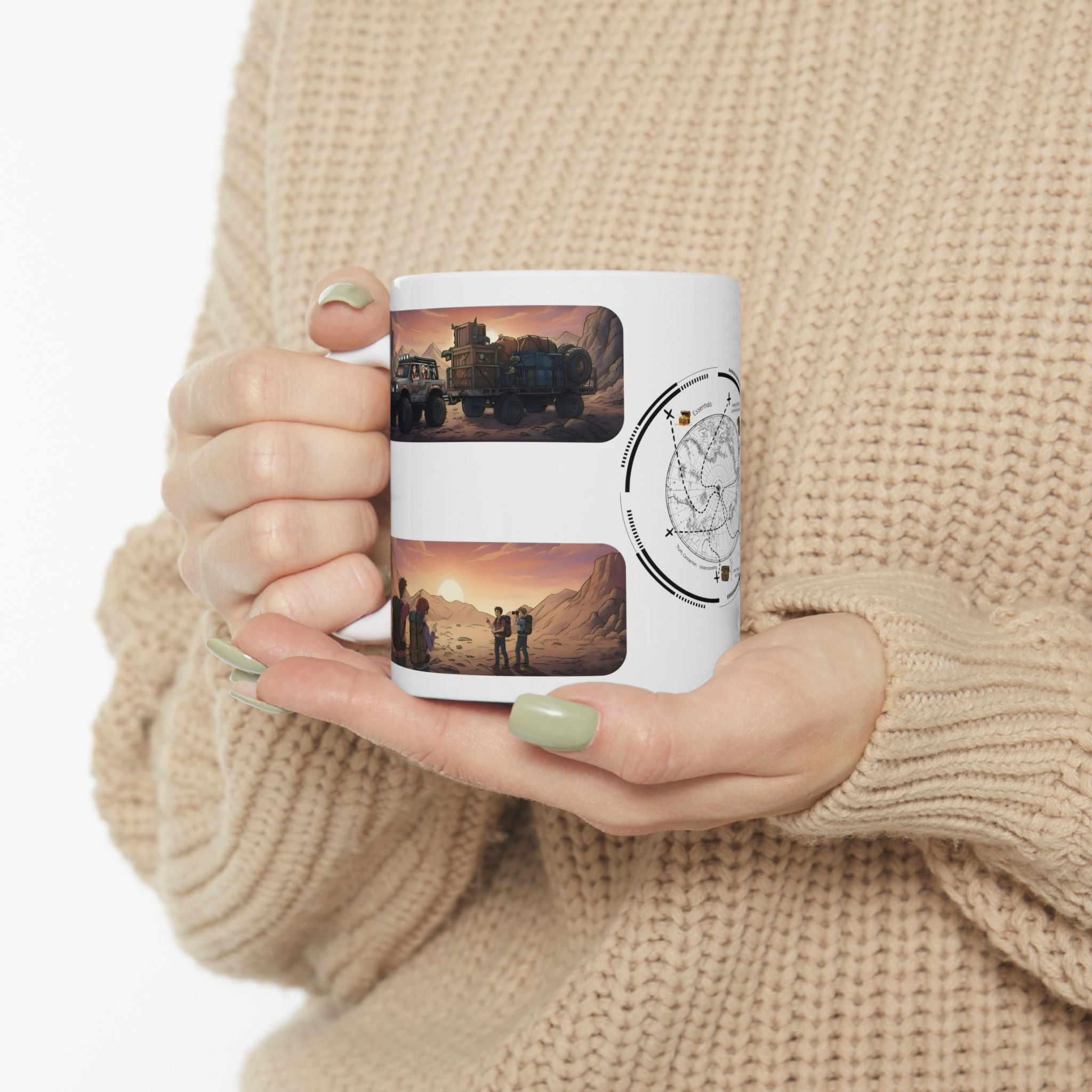 Adventure 4x4 Trucks #22, Game Dev, Photography, & Explorers On The Go White Ceramic Mug — Find Your Path To The Essentials Cup (11oz & 15oz)