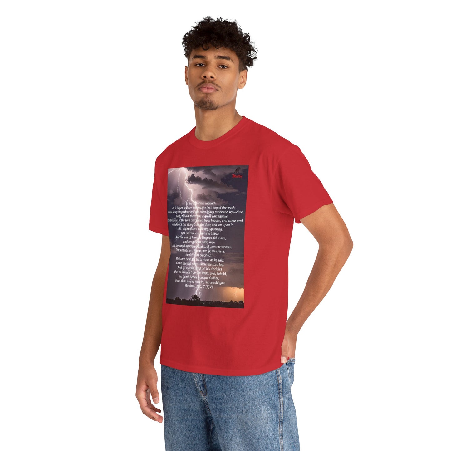 Lightning Style He is Risen Unisex Heavy Cotton Tee