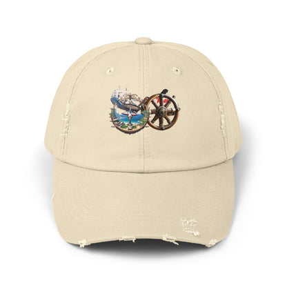 Nautical Unisex Distressed Cap