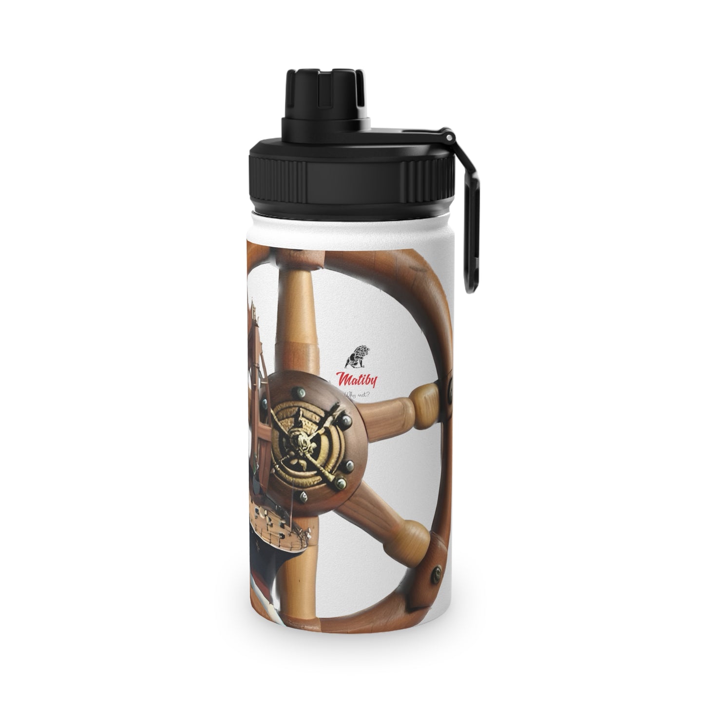 Nautical Helm Stainless Steel Water Bottle, Sports Lid