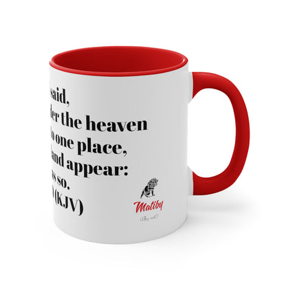 Bible Speaks Gen 1:9 Accent Mug, 11oz