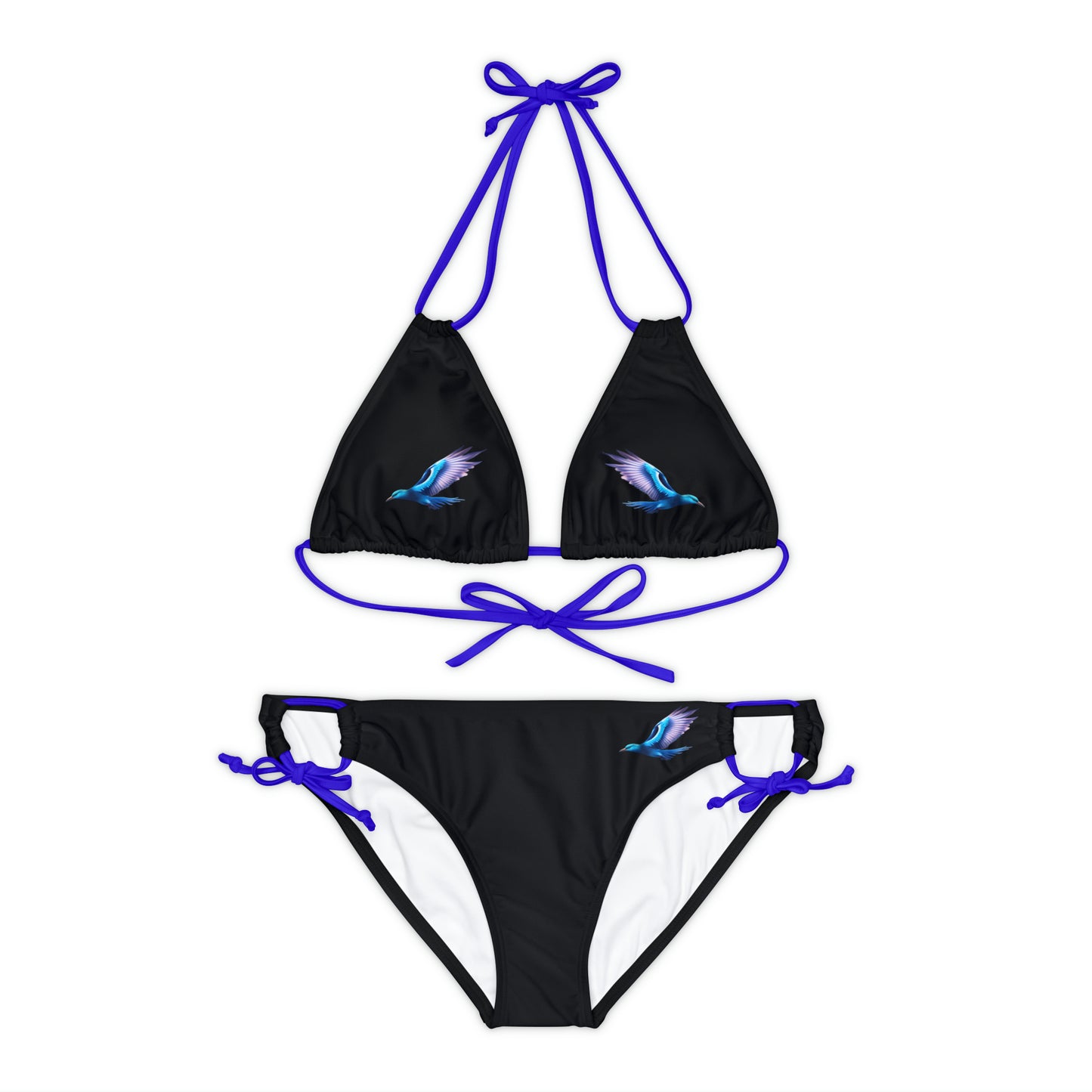 Black Strappy Bikini Set (AOP)