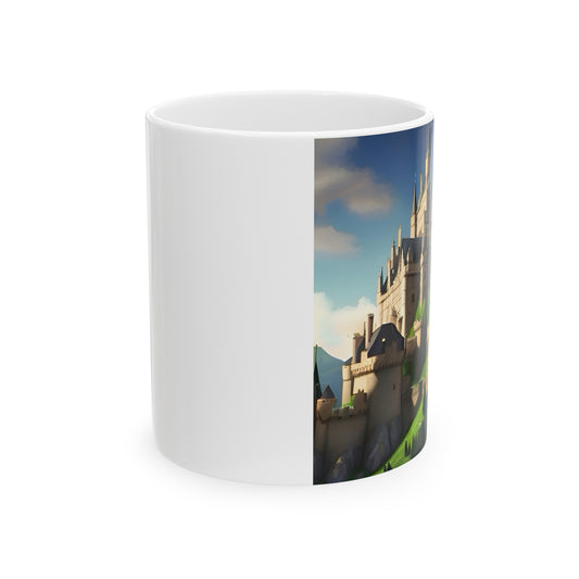 Artzy Castle Ceramic Mug, 11oz