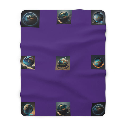 Matiby MEK Purple Sherpa Fleece Blanket