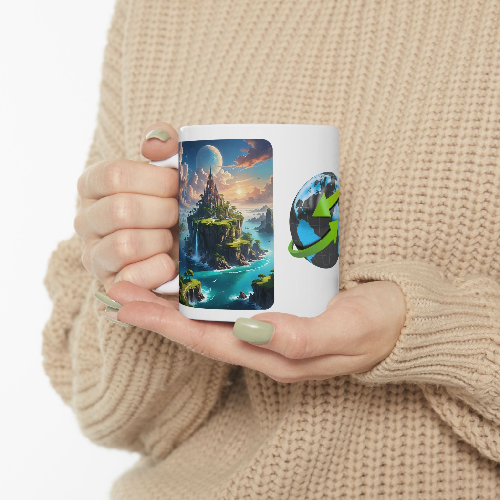 Contrast & Perspective #7 White Ceramic Mug — Time & Chance Daily Cup (11oz, 15oz)