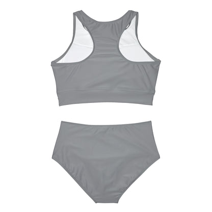 Grey Sporty Bikini Set (AOP)