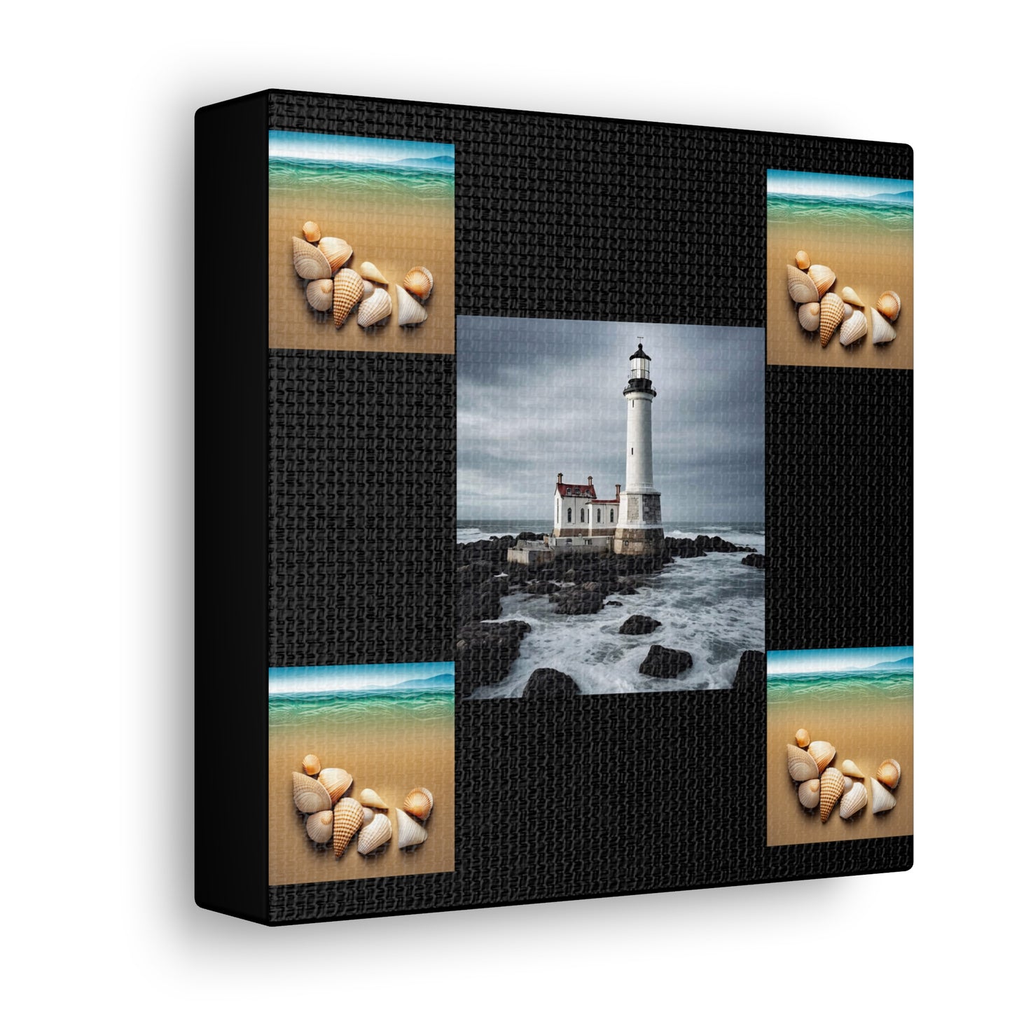 Lighthouse Black Canvas Gallery Wraps