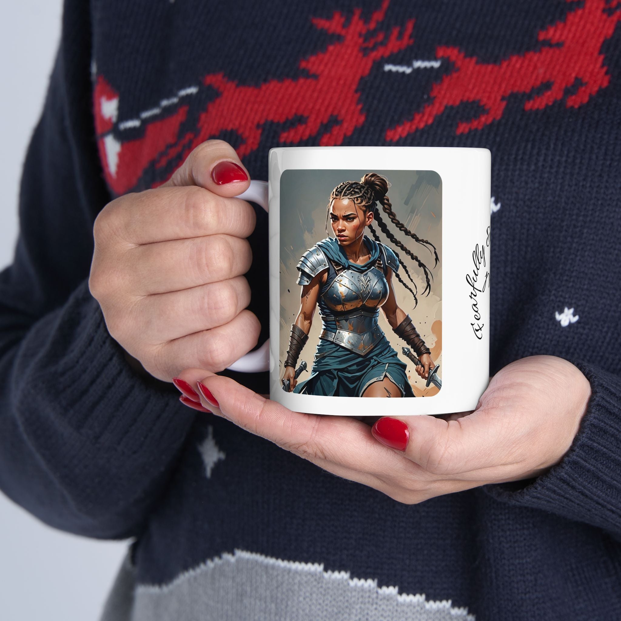 Gentle Woman of Valor #25 White Ceramic Mug - Fearfully & Wonderfully Made Tribute Cup (11oz/15oz)