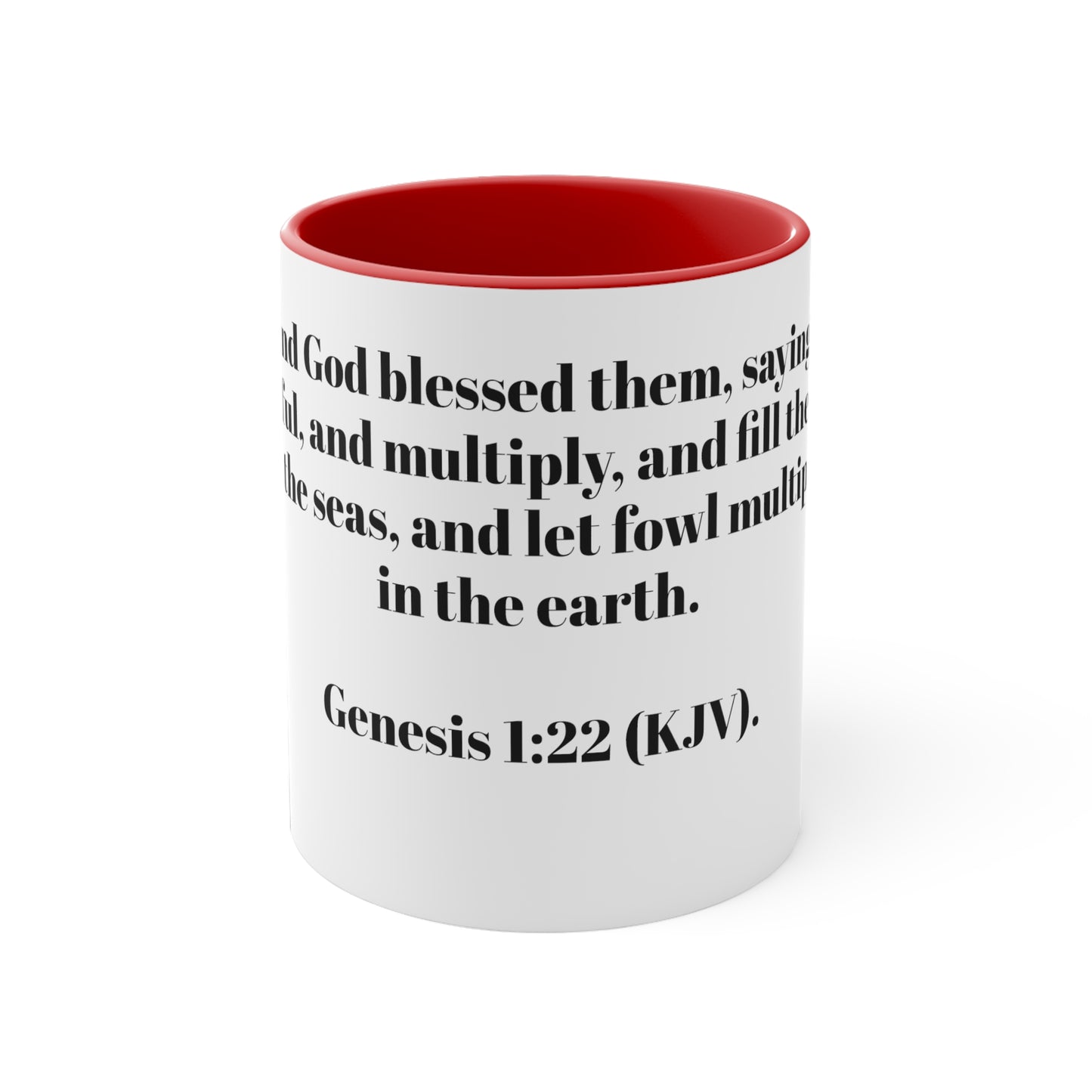 Bible Speaks Gen 1:22 Accent Mug, 11oz