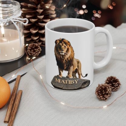 Matiby Lion Ceramic Mug, 11oz