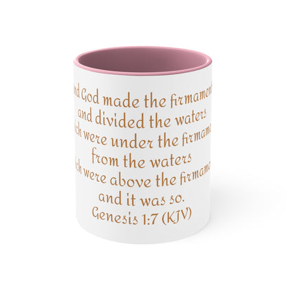 Bible Speaks Gen 1:7 Accent Mug, 11oz