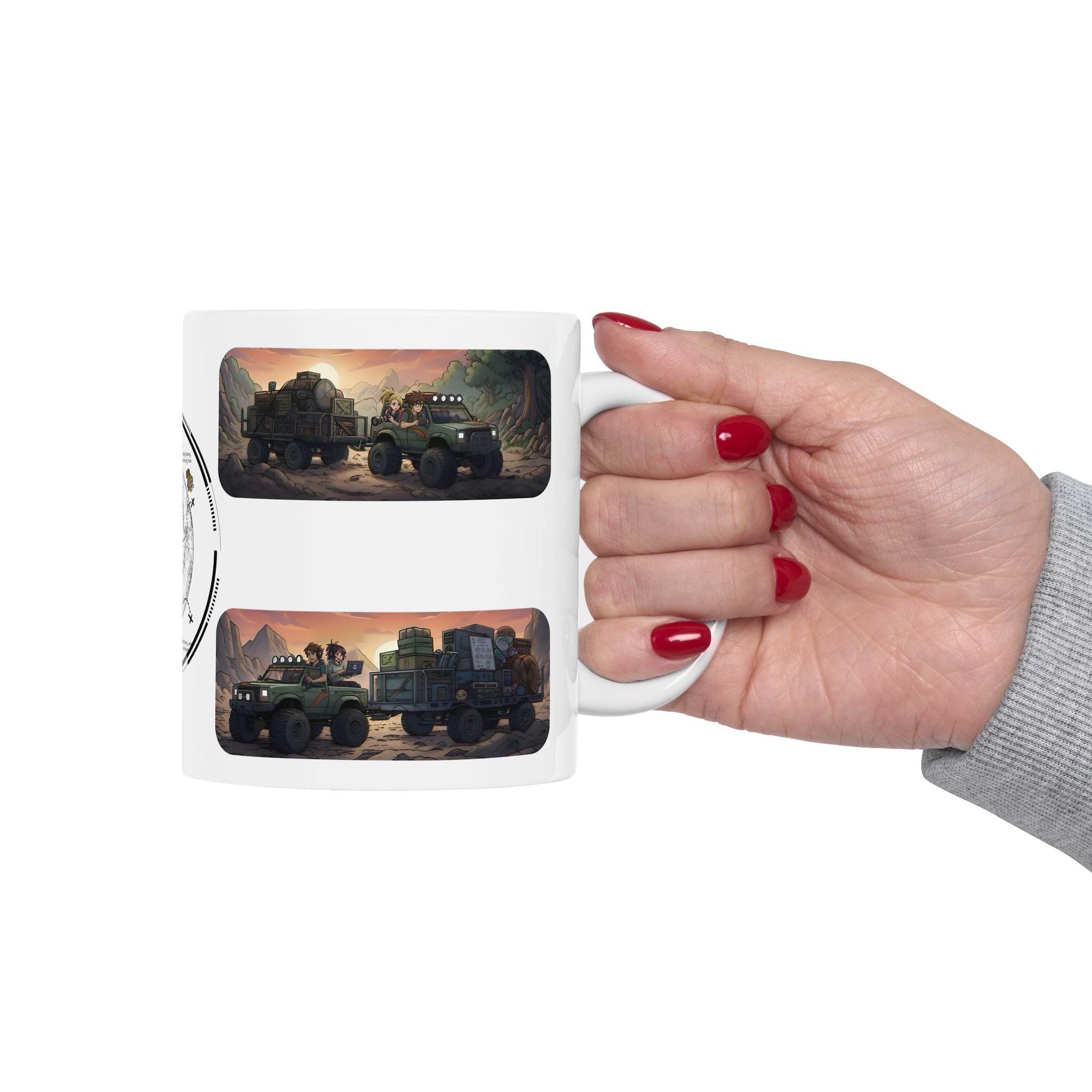 Adventure 4x4 Trucks #22, Game Dev, Photography, & Explorers On The Go White Ceramic Mug — Find Your Path To The Essentials Cup (11oz & 15oz)
