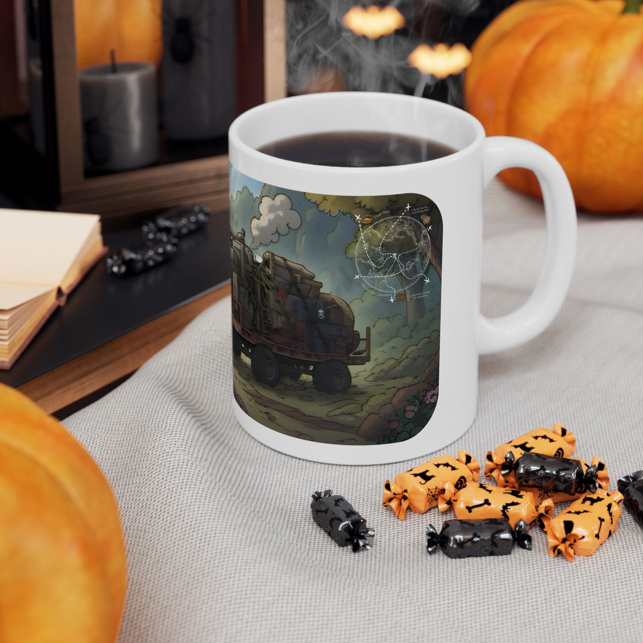 Adventure Trucks #2, Black Ops Squad White Ceramic Mug — Find Your Path To The Essentials Cup (11oz & 15oz)