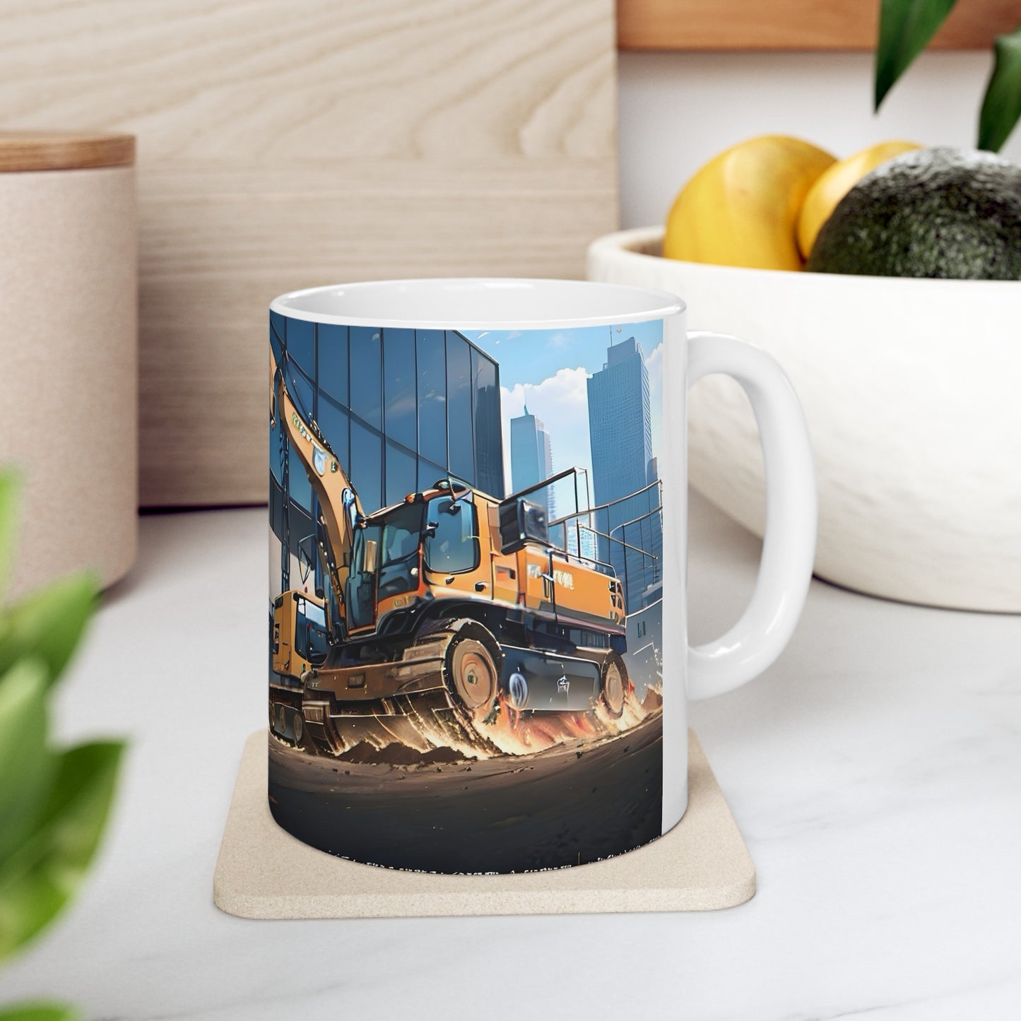 Artzy Construction Ceramic Mug, 11oz