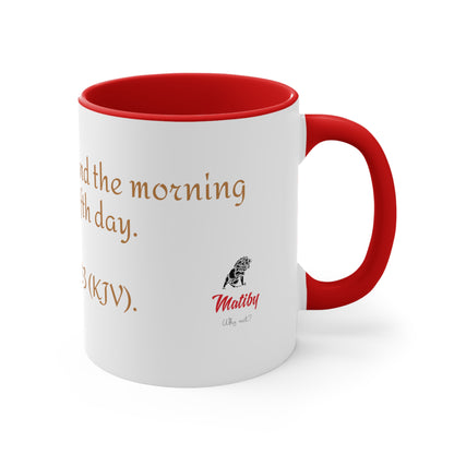 Bible Speaks Gen 1:23 Accent Mug, 11oz