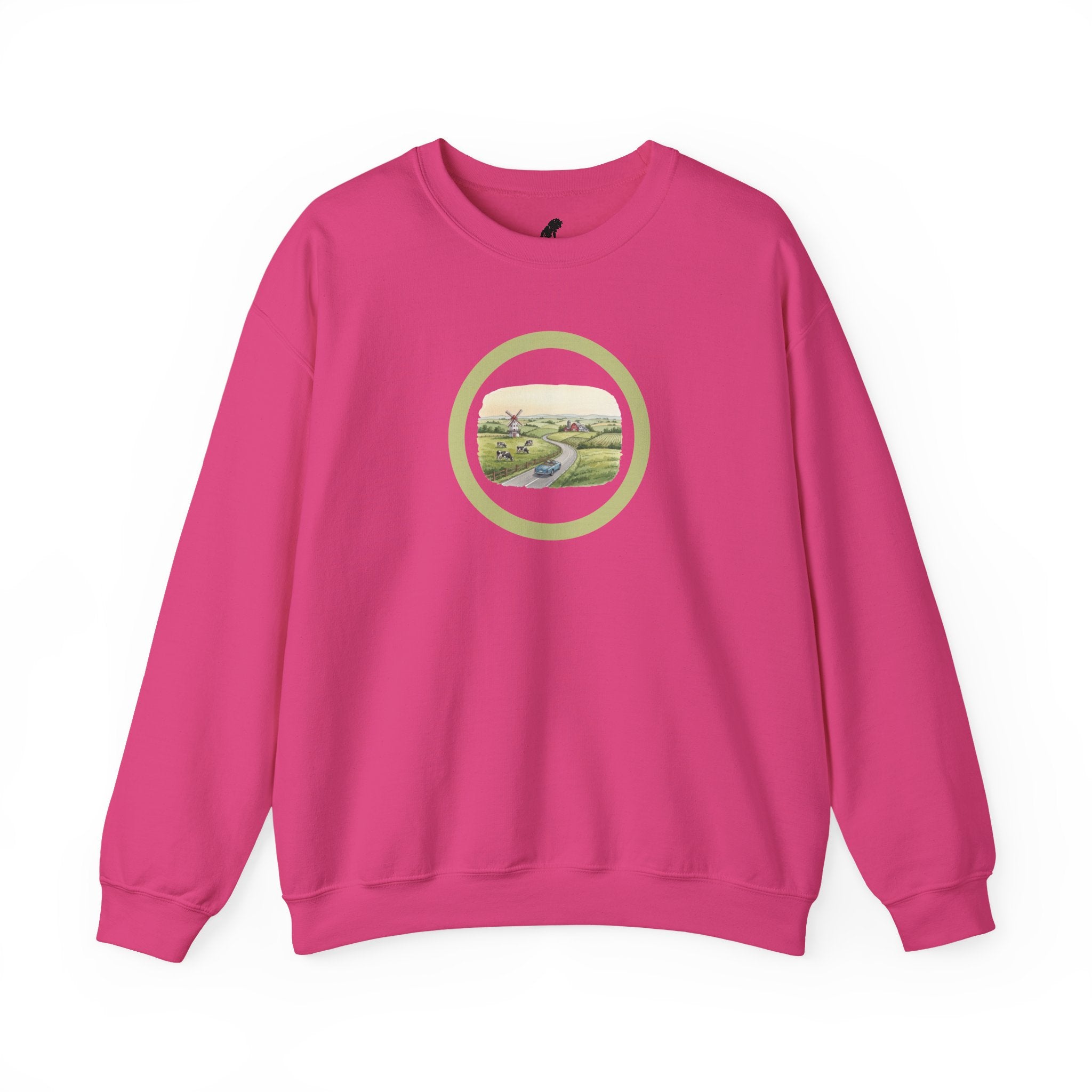 Crewneck Sweatshirt — Pastoral Circle Landscape Graphic