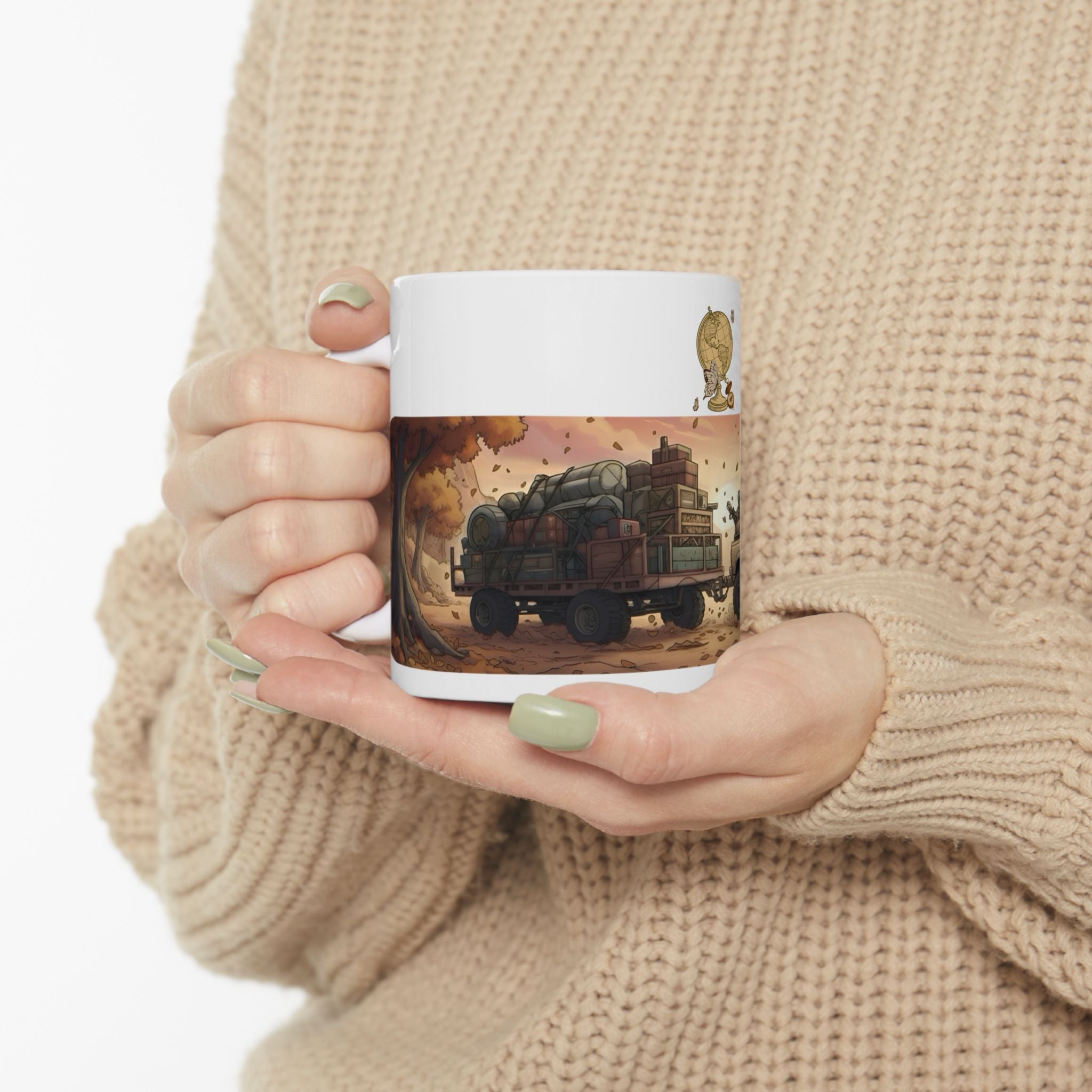 Adventure 4x4 Trucks #38, Sibling Brothers & Sisters On The Move White Ceramic Mug — Find Your Path To The Essentials Cup (11oz & 15oz)