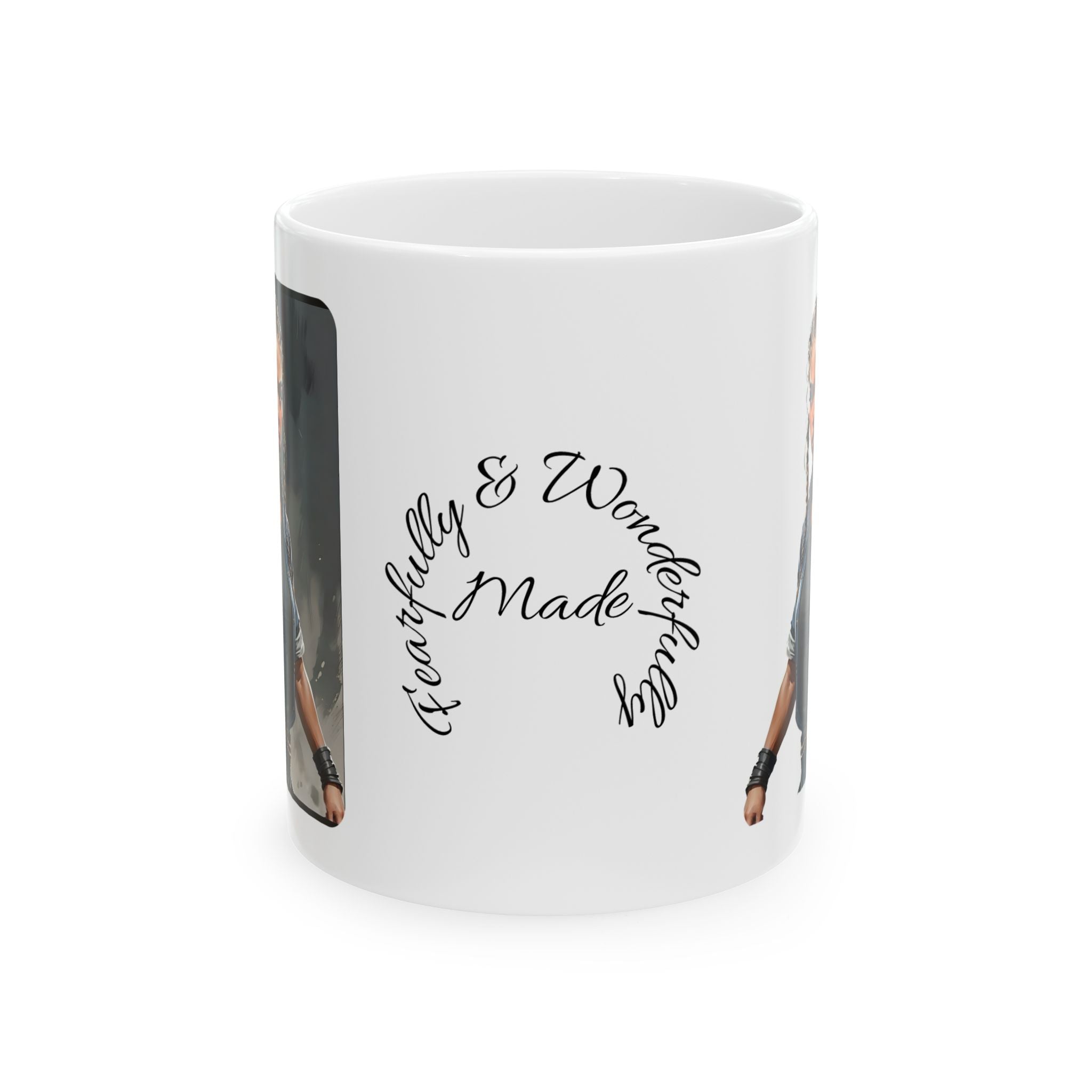 Gentle Woman of Valor #8 White Ceramic Mug - Fearfully & Wonderfully Made Tribute Cup (11oz/15oz)