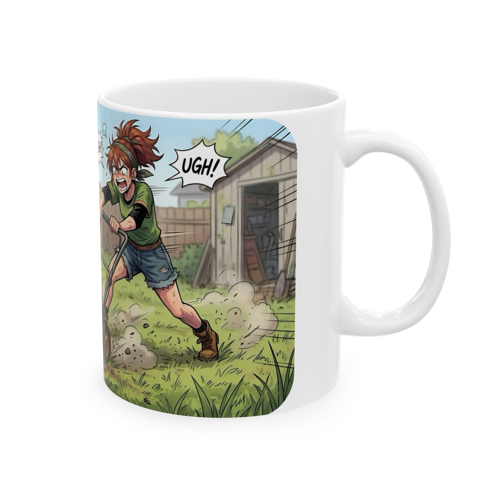 Wifey & The Lawn Mower White Ceramic Mug – Funny Mowing Gardener's Tea Cup (11oz & 15oz)
