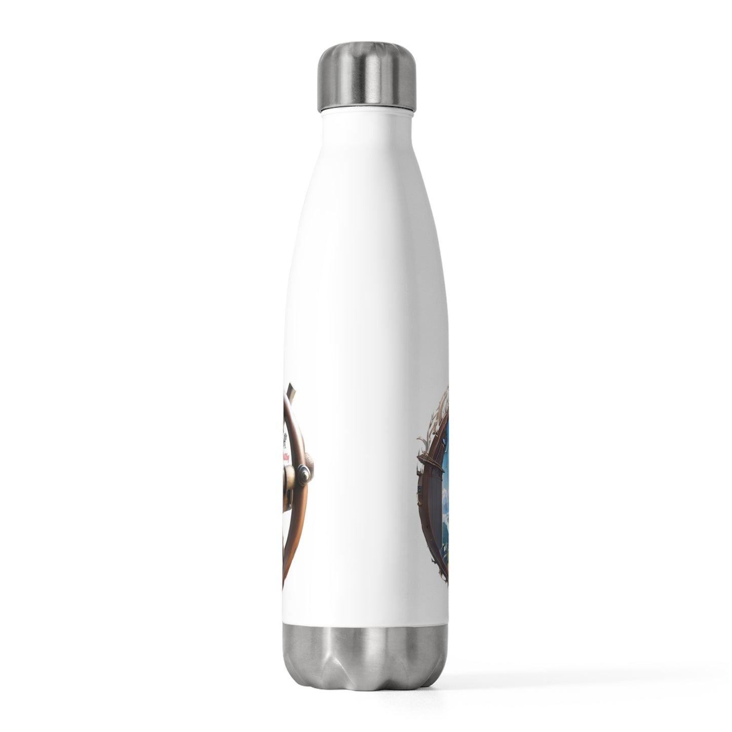 Nautical Helm 20oz Insulated Bottle, White