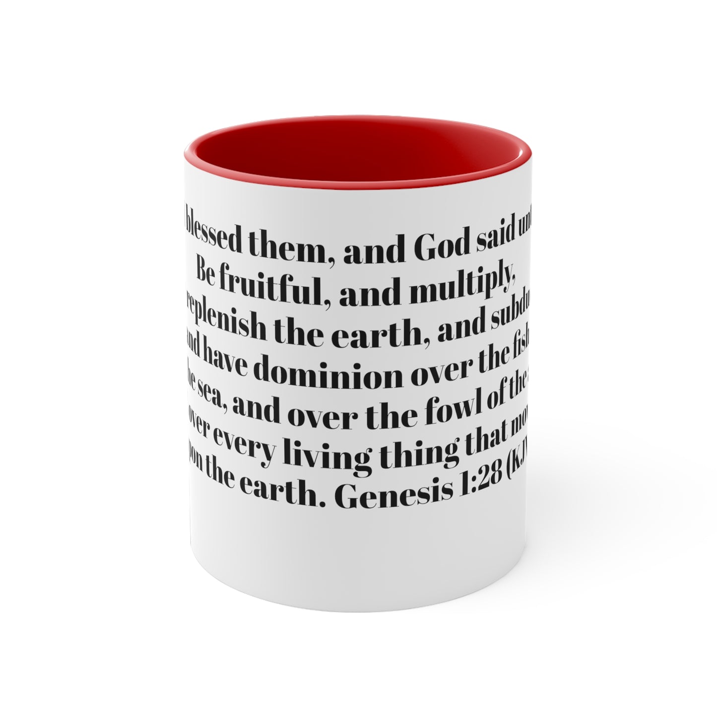 Bible Speaks Gen 1:28 Accent Mug, 11oz