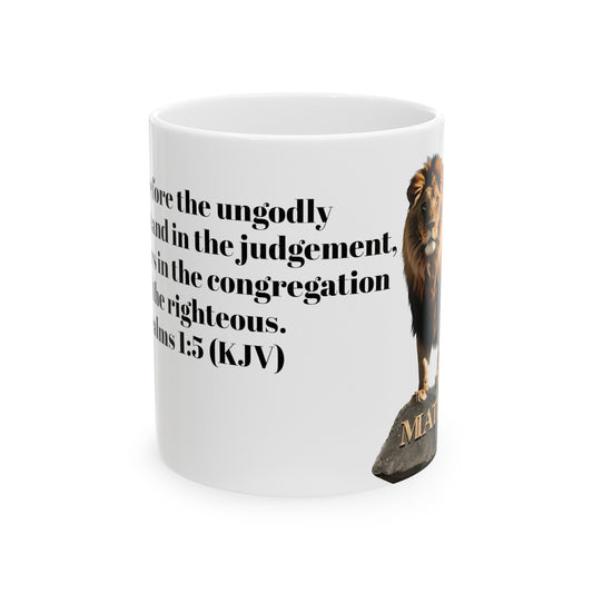 Bible Speaks Psalms 1:5 Ceramic Mug, 11oz