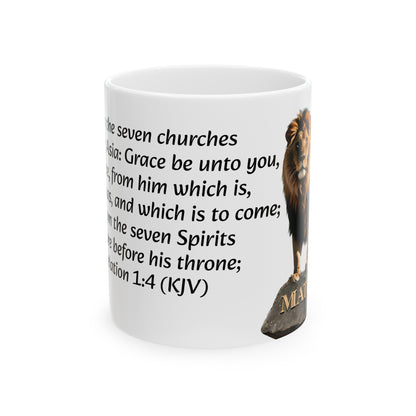 Bible Speaks Revelation 1:4 Ceramic Mug, 11oz