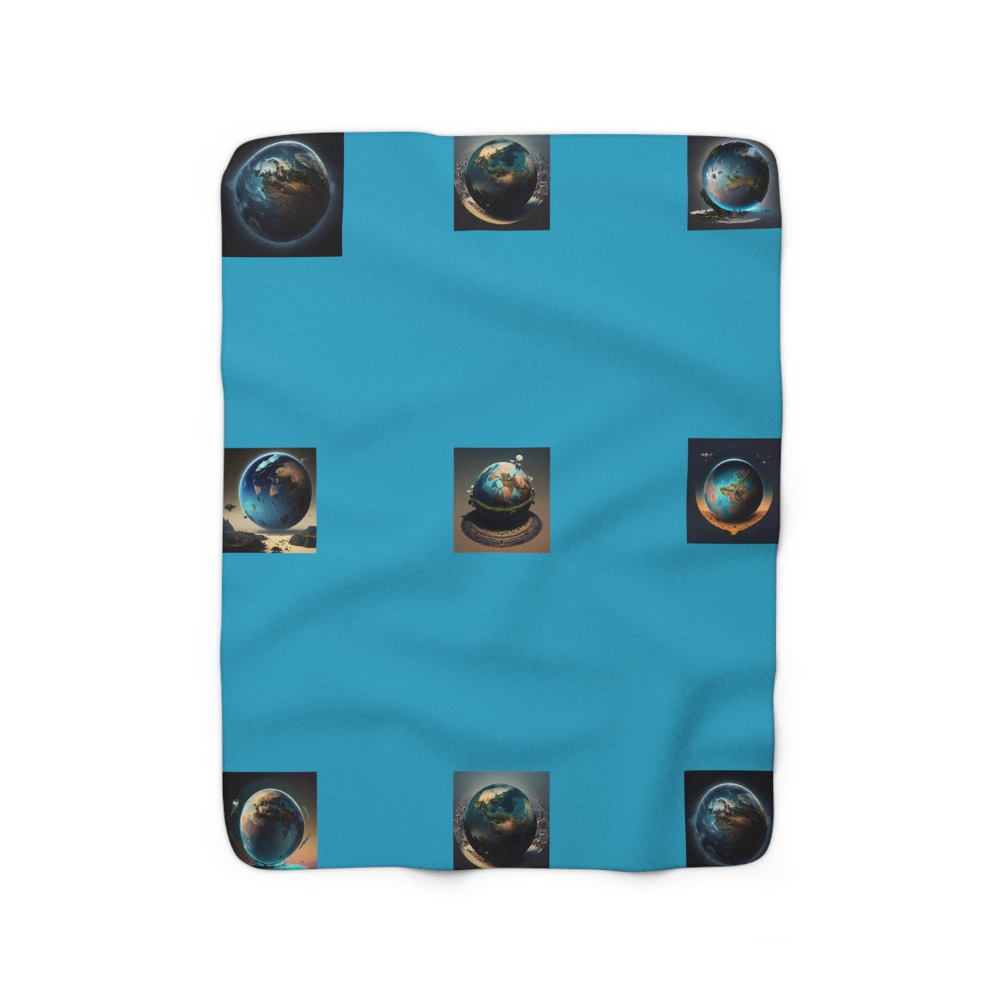 Matiby MEK Teal Sherpa Fleece Blanket