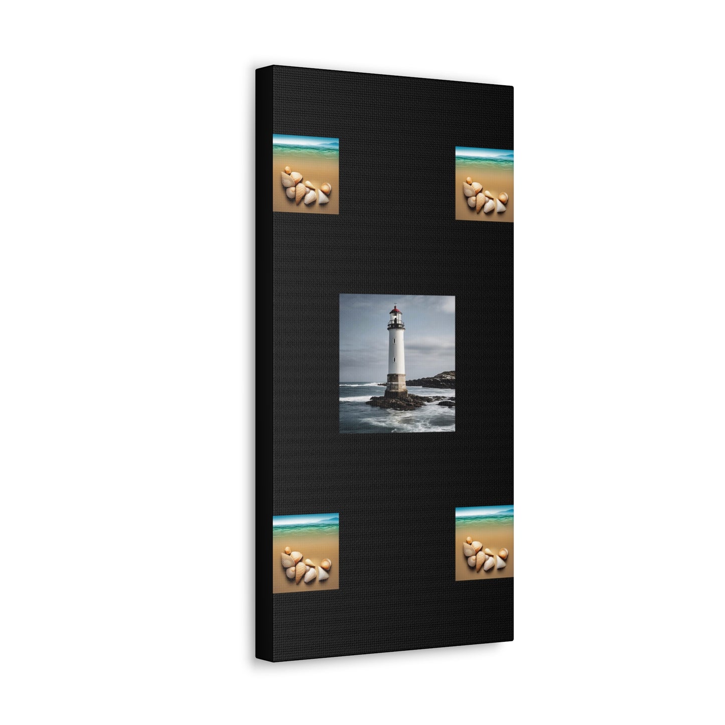 Lighthouse Black Canvas Gallery Wraps