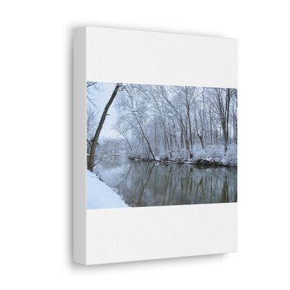 Winter River White Canvas Gallery Wraps