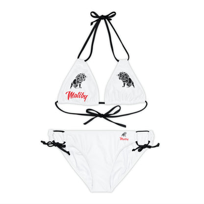 Matiby White Strappy Bikini Set (AOP)