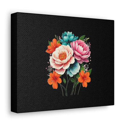 Floral Black Canvas Gallery Wraps