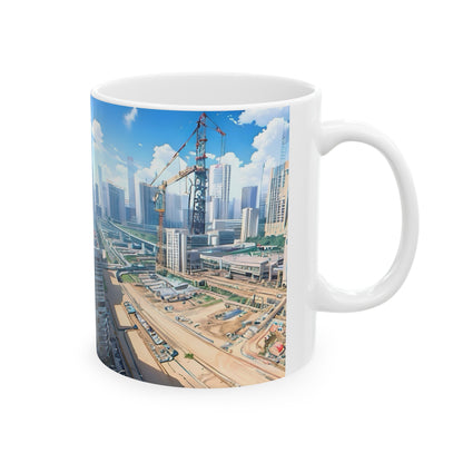 Artzy Construction Ceramic Mug, 11oz