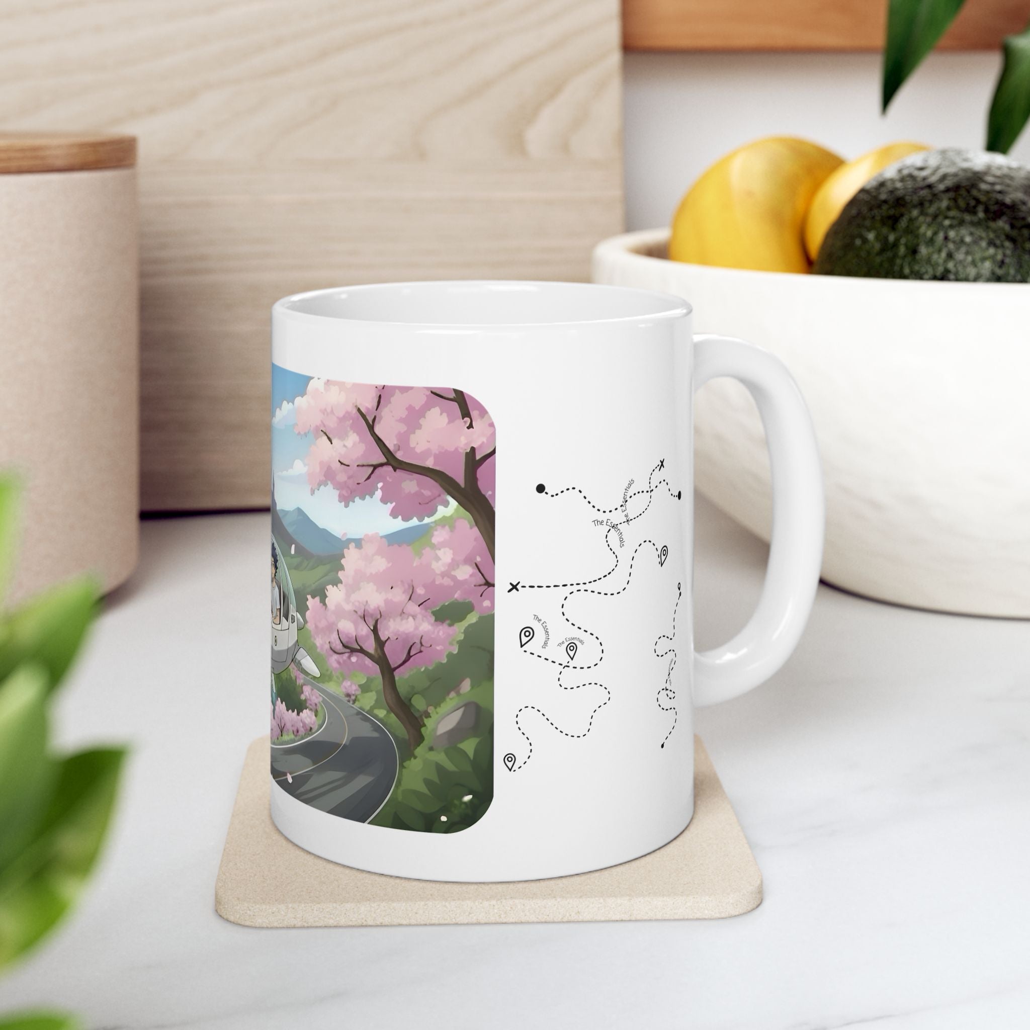 Cherry Blossoms Vista  White Ceramic Mug – Life’s Little Wonders Cup (11oz/15oz)