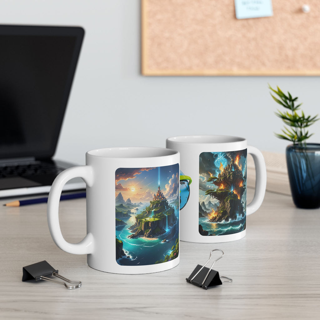 Contrast & Perspective #3 White Ceramic Mug — Time & Chance Daily Cup (11oz, 15oz)