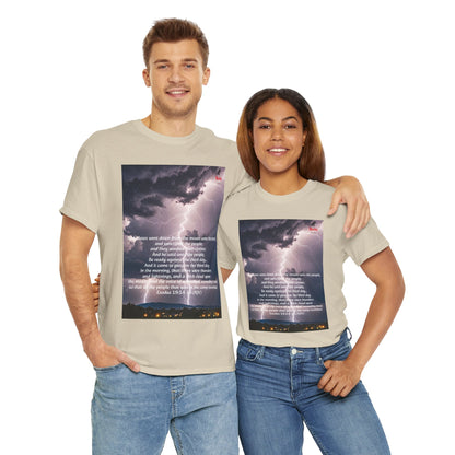 Lightning Style People Tremble Unisex Heavy Cotton Tee, Dual Side, W Font