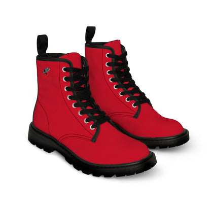 Men's Dark Red Canvas Boots