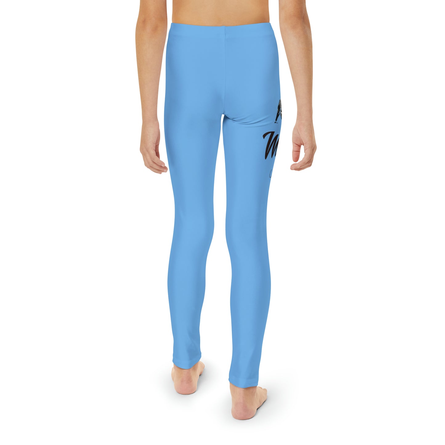 Youth Light Blue Full-Length Leggings (AOP)