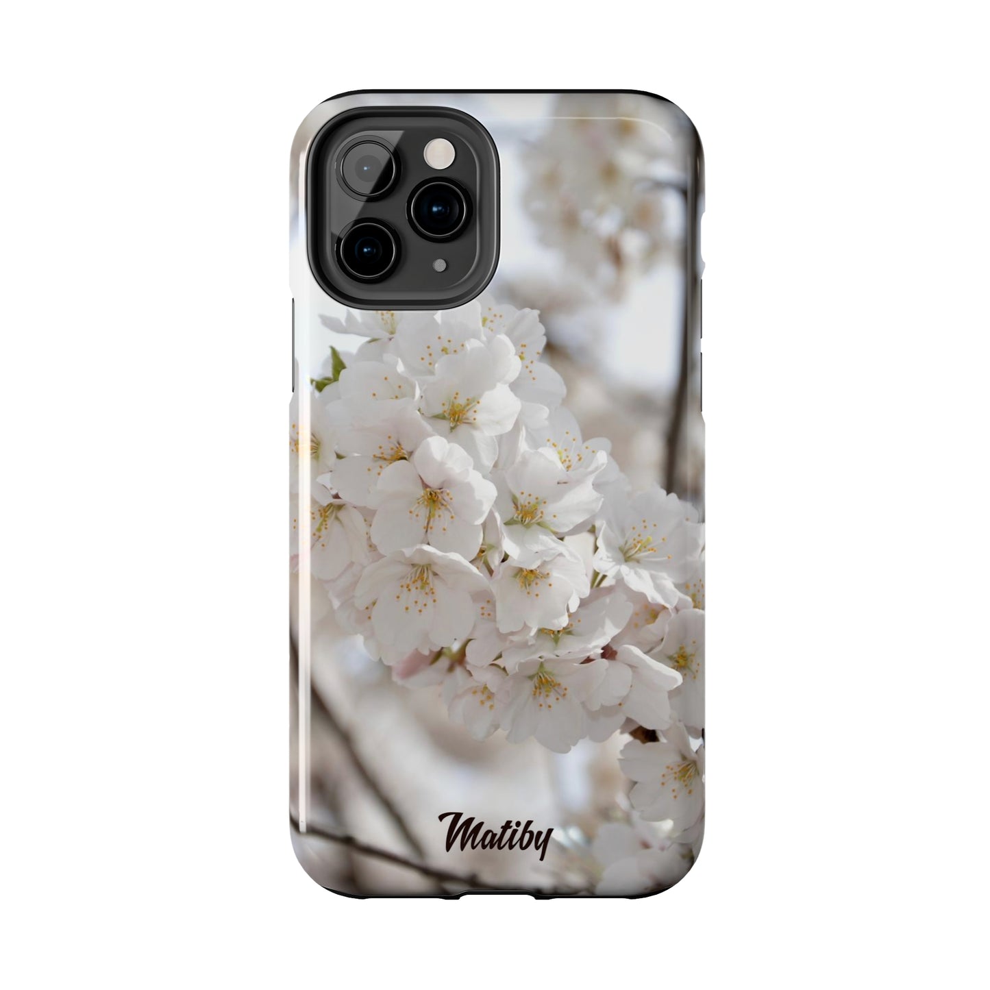 White Flower Tough Phone Cases