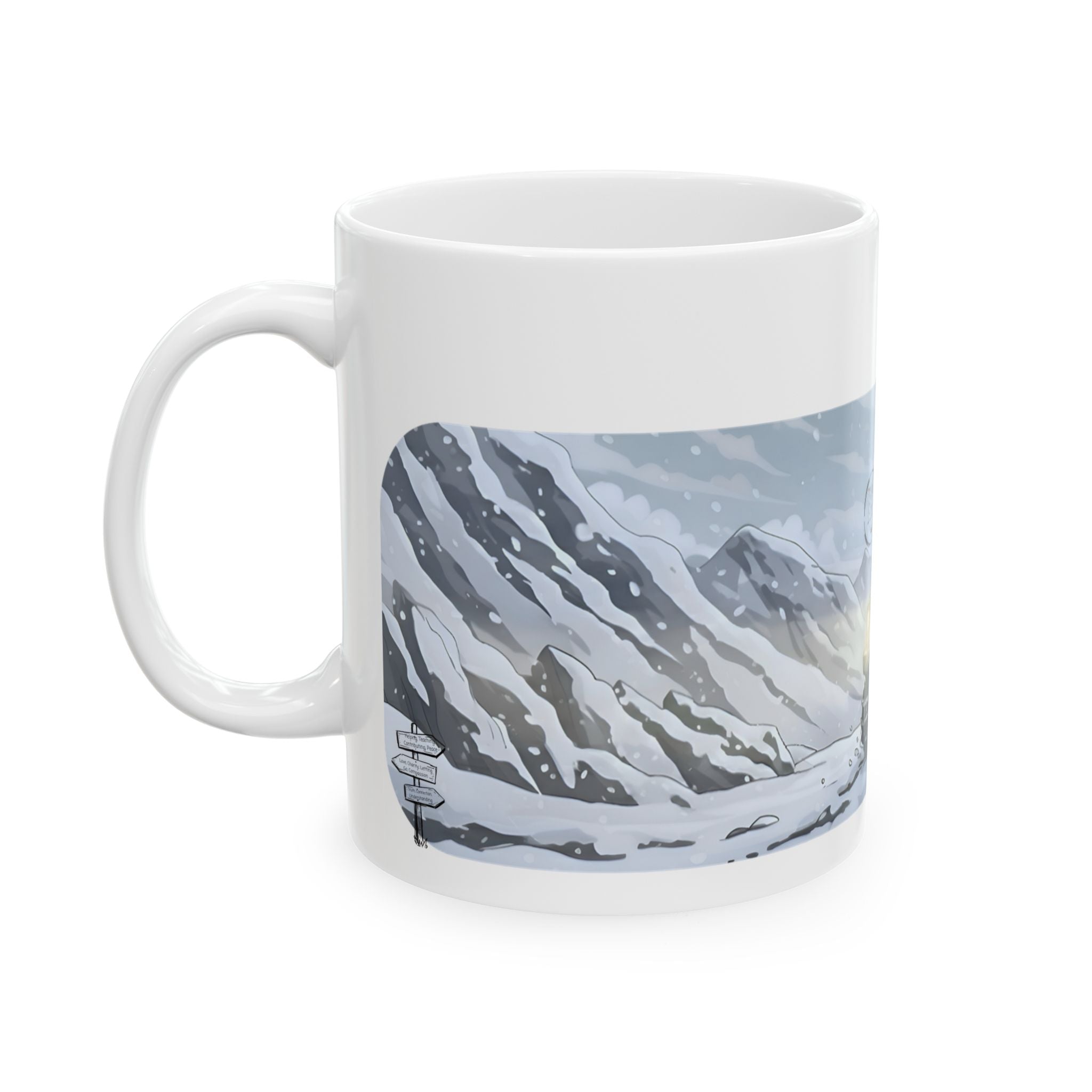 Adventure 4x4 Trucks #18, Winter Meteorologists On The Go White Ceramic Mug — Find Your Path To The Essentials Cup (11oz & 15oz)