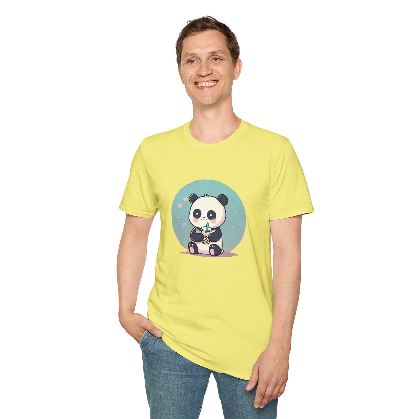 Panda With Boba Unisex Softstyle T-Shirt