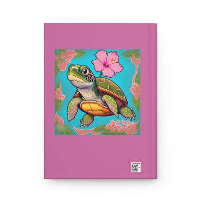 Turtle Rose Hardcover Journal Matte Light Pink