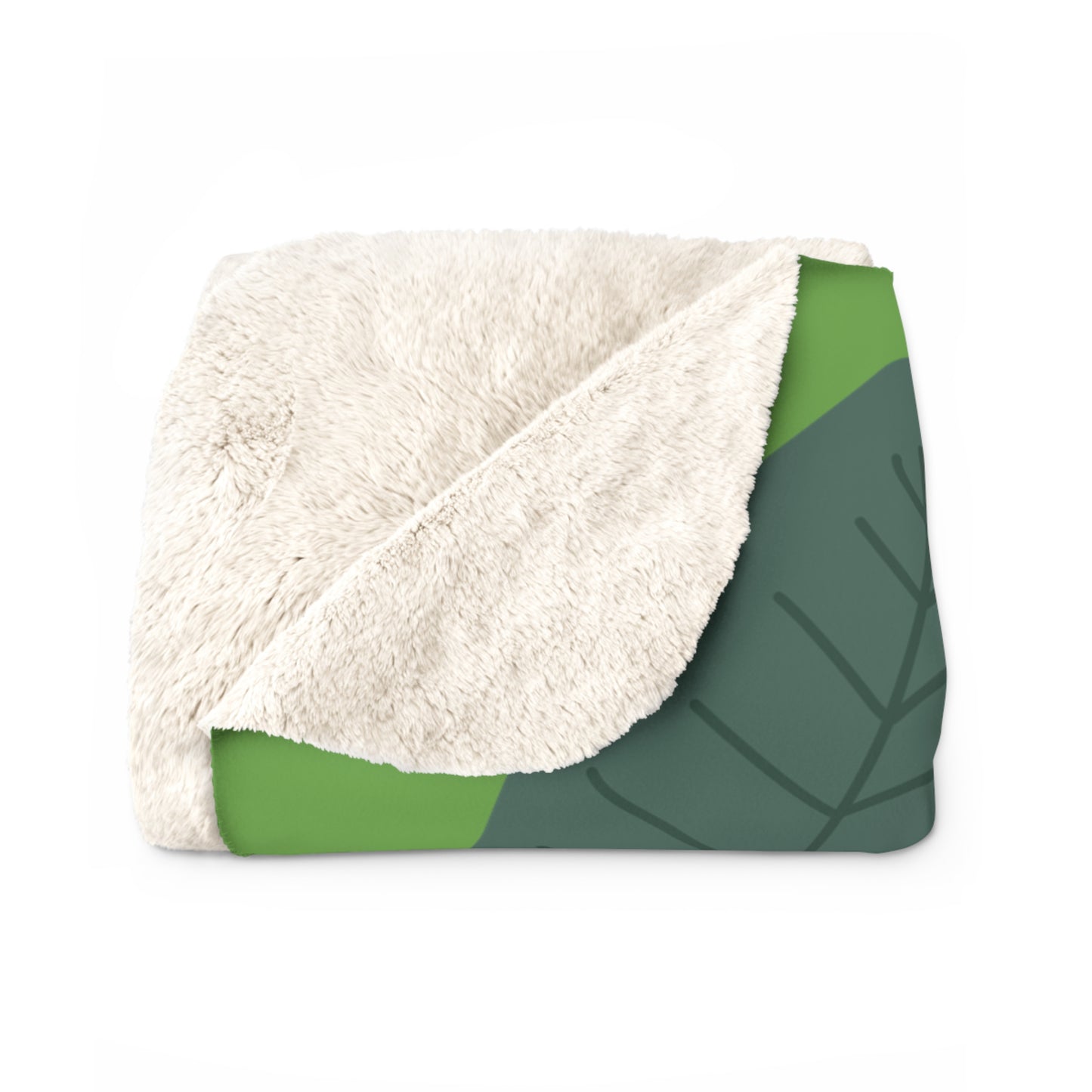 Matiby Simple Things Green Sherpa Fleece Blanket