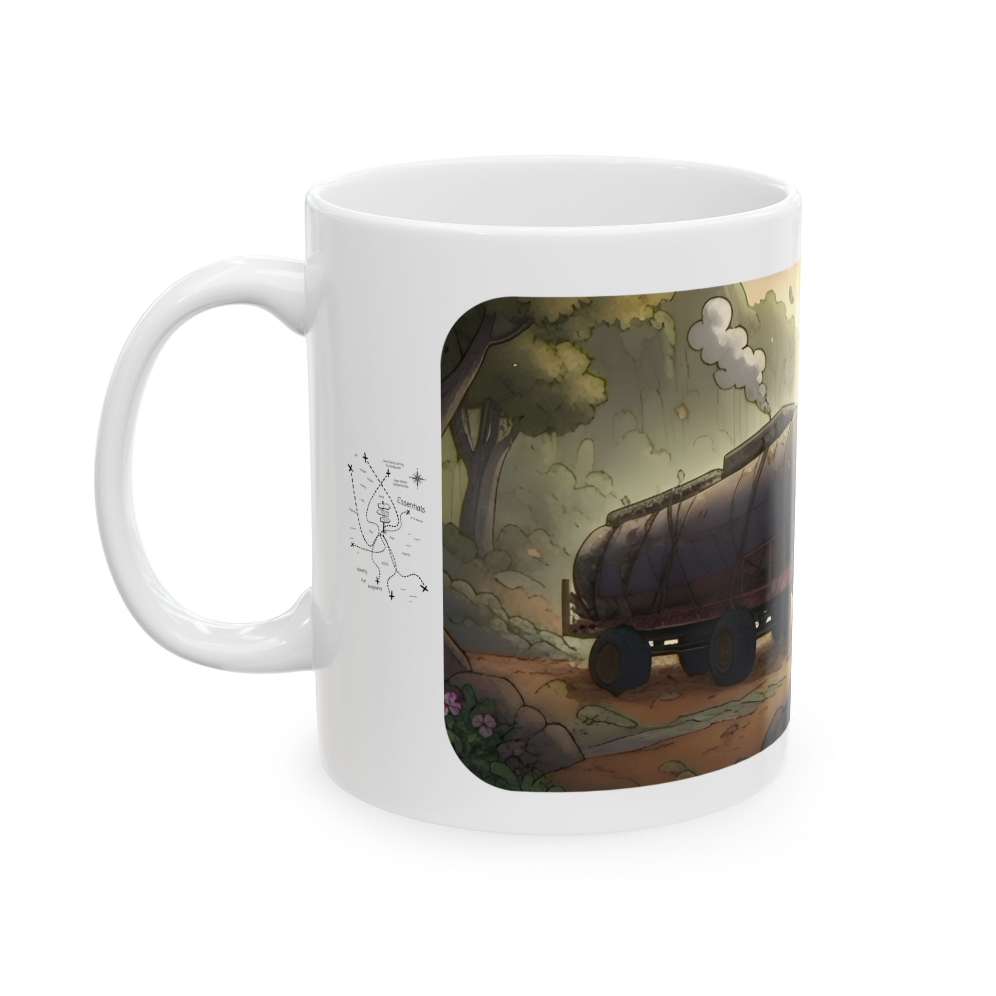 Adventure 4x4 Trucks #54, Container Haulers White Ceramic Mug — Find Your Path To The Essentials Cup (11oz & 15oz)