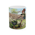 Wifey & The Lawn Mower White Ceramic Mug – Funny Mowing Gardener's Tea Cup (11oz & 15oz)