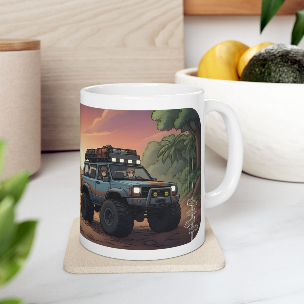 Adventure 4x4 Trucks #49, Gals, Guys, Mud, & Beefy Rides White Ceramic Mug — Find Your Path To The Essentials Cup (11oz & 15oz)