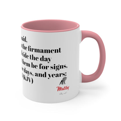 Bible Speaks Gen 1:14 Accent Mug, 11oz