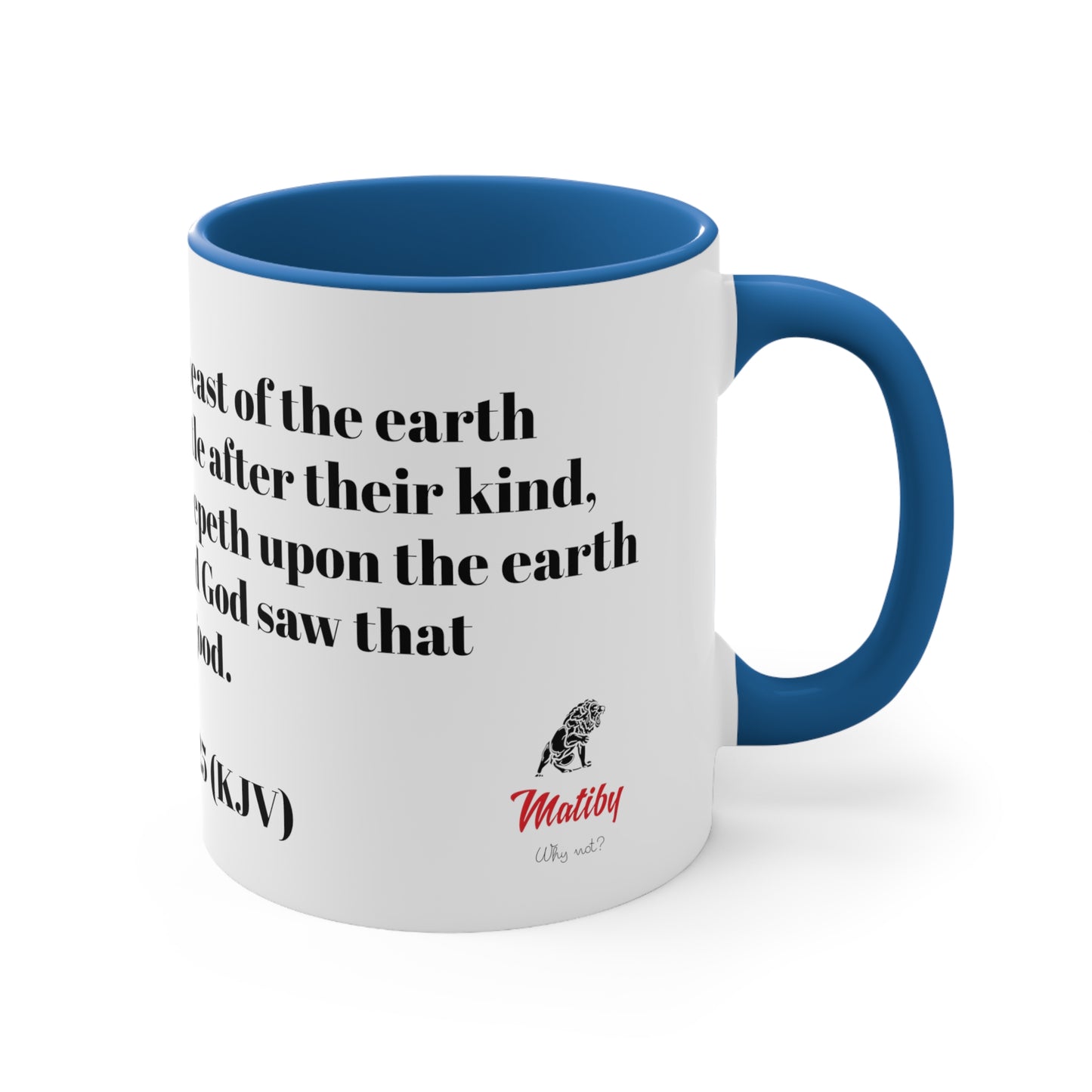 Bible Speaks Gen 1:25 Accent Mug, 11oz