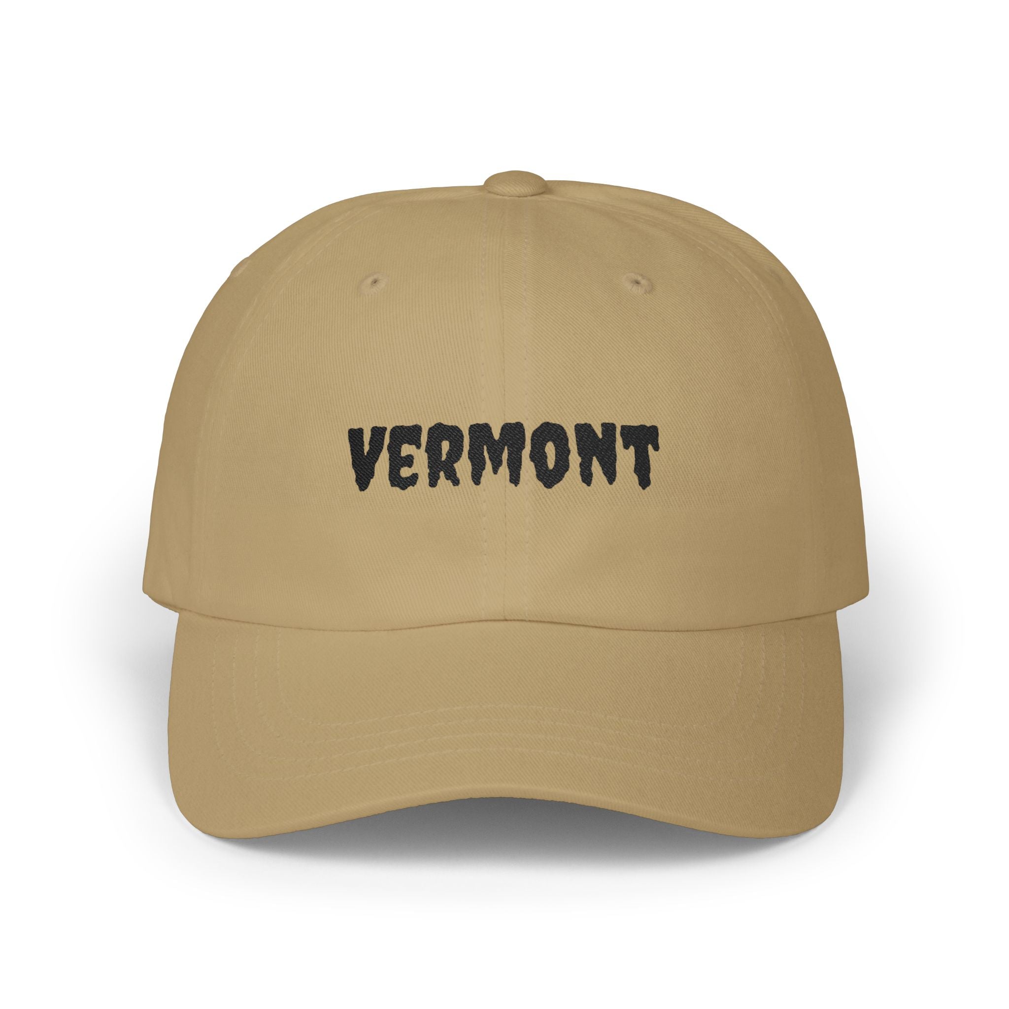 Vermont United States of America Black Embroidered Classic Dad Cap | VT 14th USA Baseball Hat