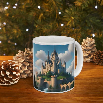 Artzy Castle Ceramic Mug, 11oz